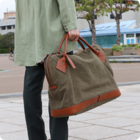 ボーデッサン / タンニンワッシャー ヌメアンチック ボストンバッグ