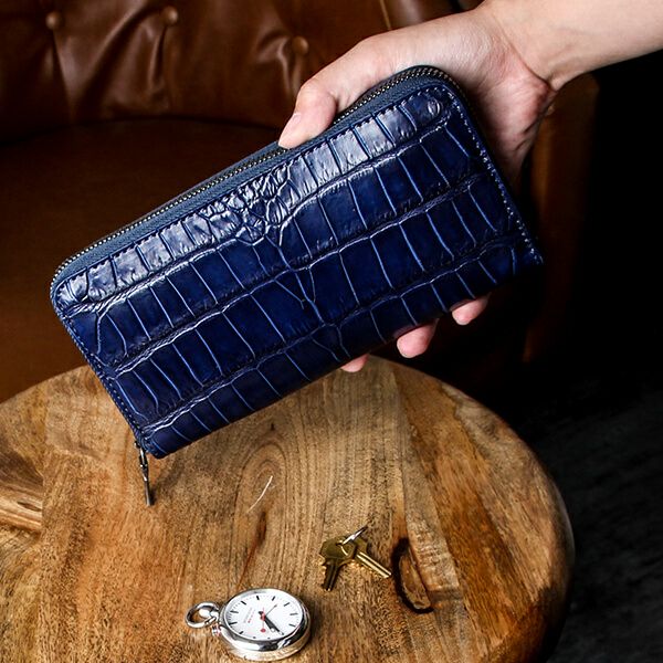 ヴァーミリオン 阿波正藍染クロコ ロングウォレットM 長財布 vermilion  