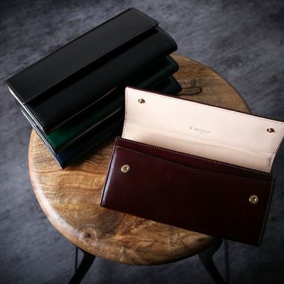 チマブエ Aniline Cordovan アニリンコードバン 被せタイプ長財布 小銭