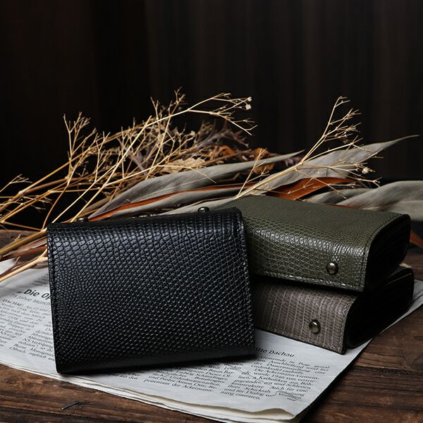 レビューを書く - エムピウ 二つ折り財布 millefoglie リザード P25  