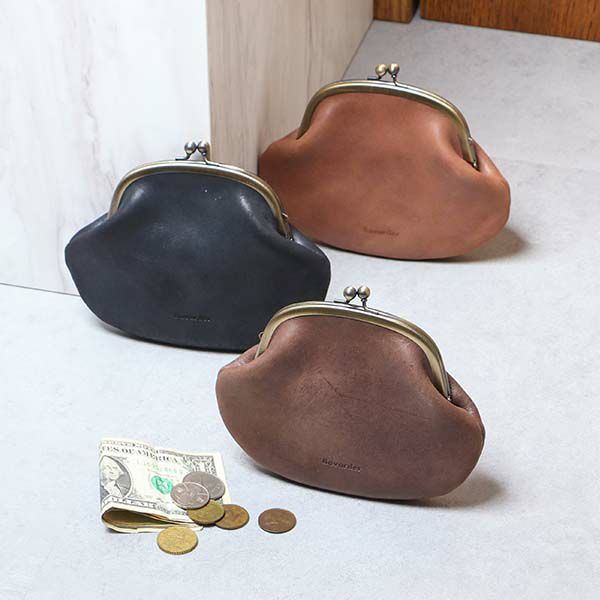 ババルデ vintage leather pouch かまぐち財布 Lサイズ Bavarder