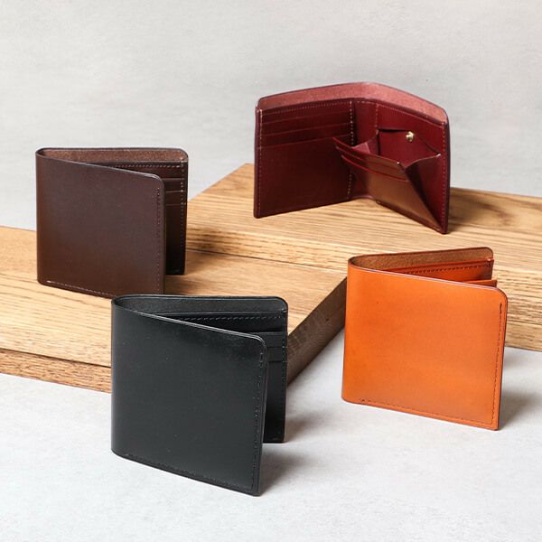 【最終お値下げ】イタリア製 小物入れ オレンジ ネイビー 2個セット オセアノ FOLD WALLET 丸み 小銭入れ付き二つ折り財布 oceano