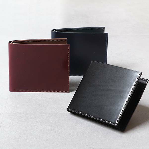 博庵 コードバン 小銭入れ付き二つ折り財布 HIROAN | フリースピリッツ 